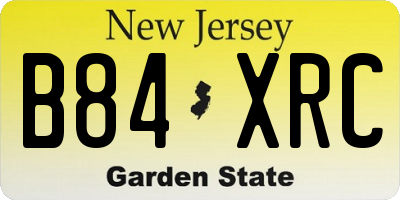 NJ license plate B84XRC