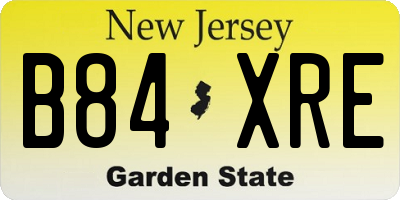 NJ license plate B84XRE