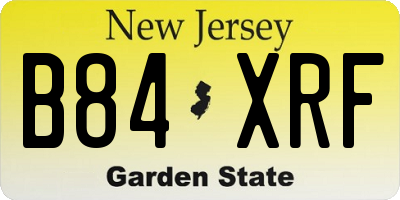 NJ license plate B84XRF