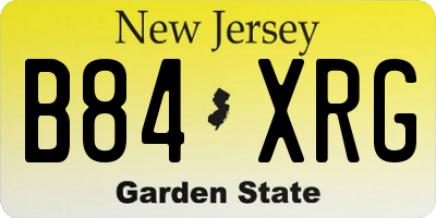 NJ license plate B84XRG