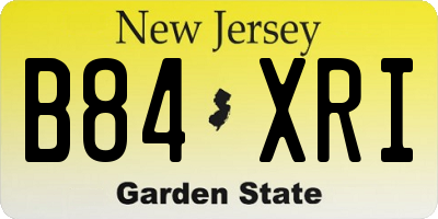 NJ license plate B84XRI