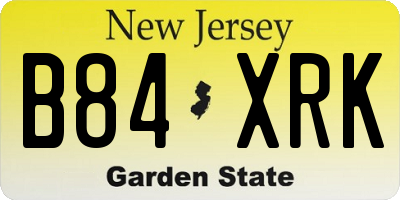 NJ license plate B84XRK