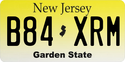 NJ license plate B84XRM