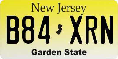 NJ license plate B84XRN