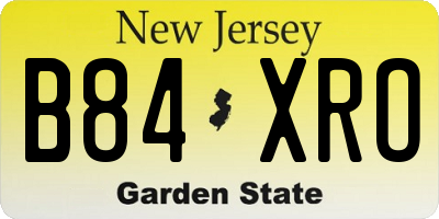 NJ license plate B84XRO