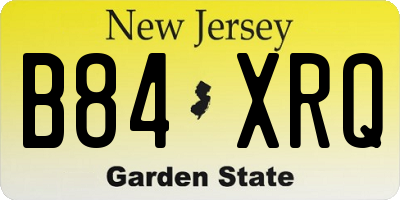 NJ license plate B84XRQ