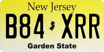 NJ license plate B84XRR