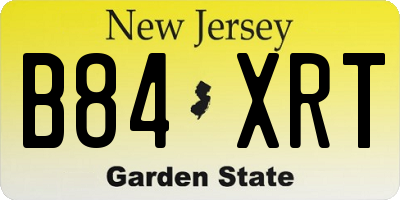 NJ license plate B84XRT