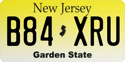 NJ license plate B84XRU