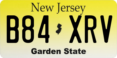 NJ license plate B84XRV