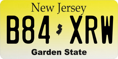 NJ license plate B84XRW