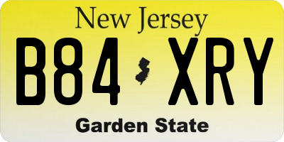 NJ license plate B84XRY