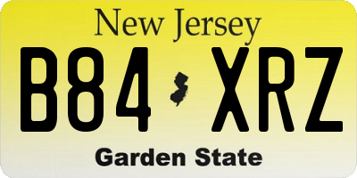 NJ license plate B84XRZ