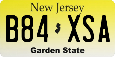 NJ license plate B84XSA