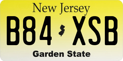 NJ license plate B84XSB