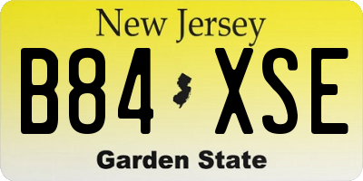 NJ license plate B84XSE
