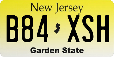 NJ license plate B84XSH