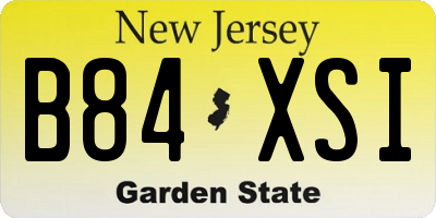 NJ license plate B84XSI