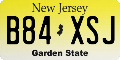 NJ license plate B84XSJ