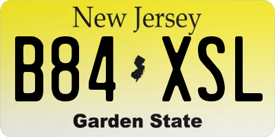 NJ license plate B84XSL