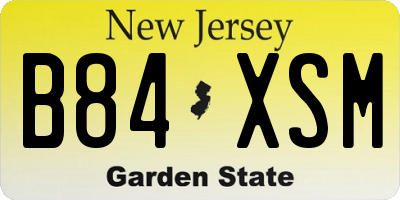 NJ license plate B84XSM