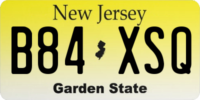 NJ license plate B84XSQ