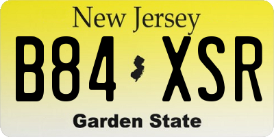 NJ license plate B84XSR