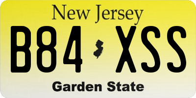 NJ license plate B84XSS