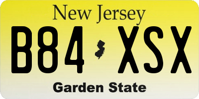 NJ license plate B84XSX