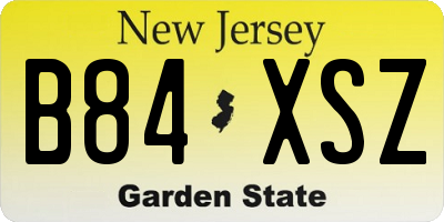NJ license plate B84XSZ