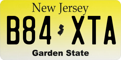 NJ license plate B84XTA