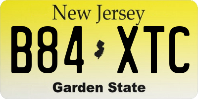 NJ license plate B84XTC