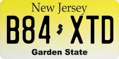 NJ license plate B84XTD