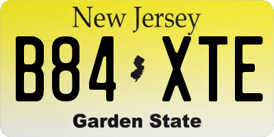 NJ license plate B84XTE