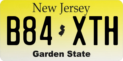 NJ license plate B84XTH