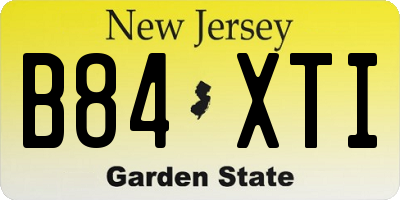 NJ license plate B84XTI