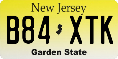 NJ license plate B84XTK