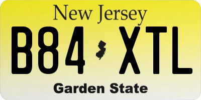 NJ license plate B84XTL