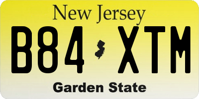 NJ license plate B84XTM