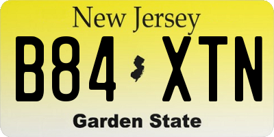 NJ license plate B84XTN