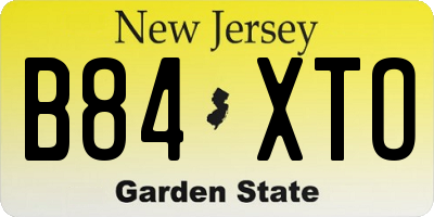 NJ license plate B84XTO
