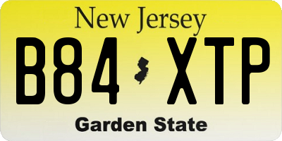 NJ license plate B84XTP
