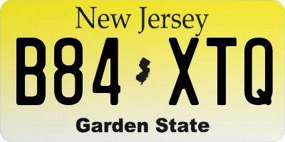 NJ license plate B84XTQ