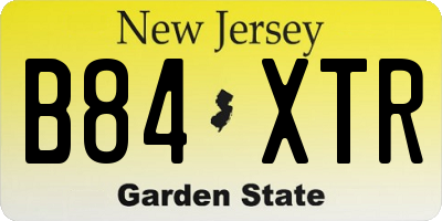 NJ license plate B84XTR
