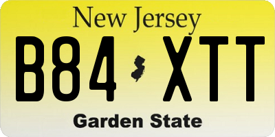 NJ license plate B84XTT