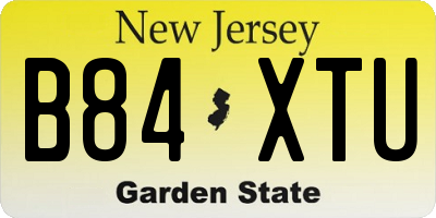 NJ license plate B84XTU