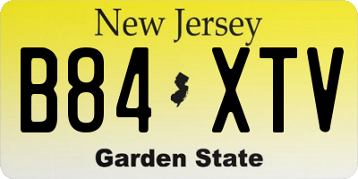 NJ license plate B84XTV