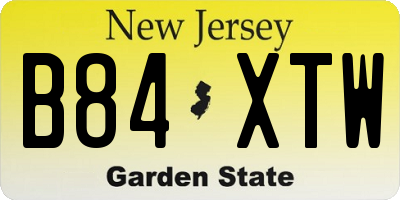 NJ license plate B84XTW