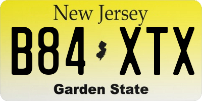 NJ license plate B84XTX