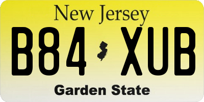 NJ license plate B84XUB